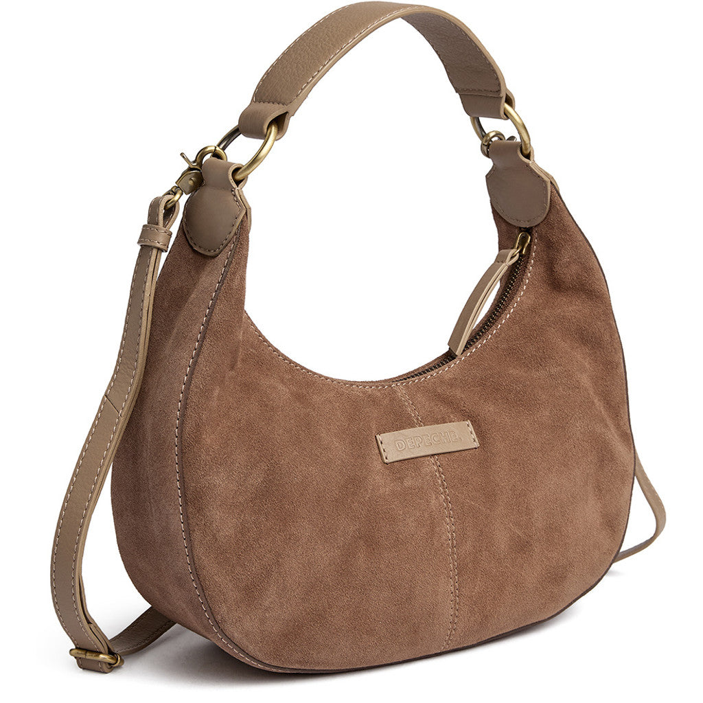 DEPECHE Suede crossbody bag Cross over 020 Taupe