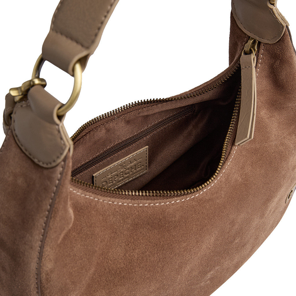 DEPECHE Suede crossbody bag Cross over 020 Taupe