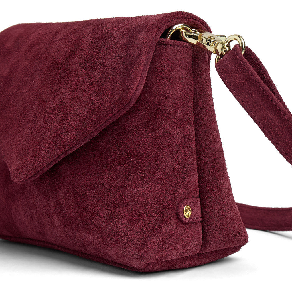 DEPECHE Suede crossover bag with flap Cross over 305 Ox Blood
