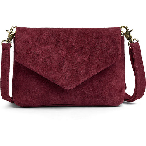 DEPECHE Suede crossover bag with flap Cross over 305 Ox Blood