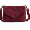 DEPECHE Suede crossover bag with flap Cross over 305 Ox Blood