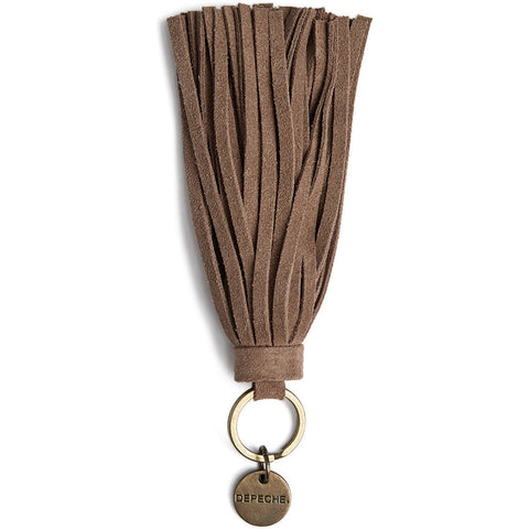 DEPECHE Suede keyhanger with long fringes Accessories 224 Taupe