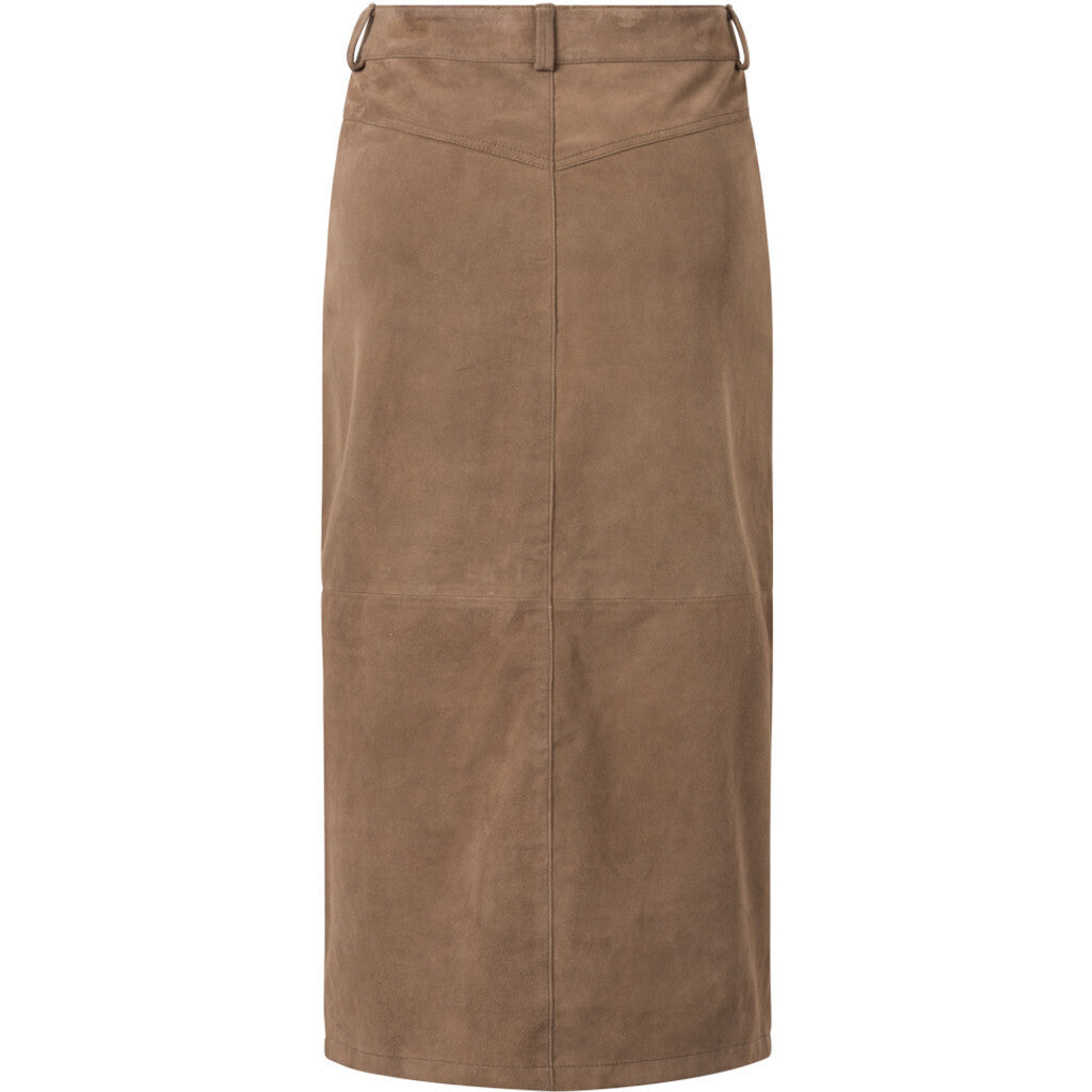 Depeche leather wear Suede pencil skirt in nice and soft quality Skirts 007 Mud