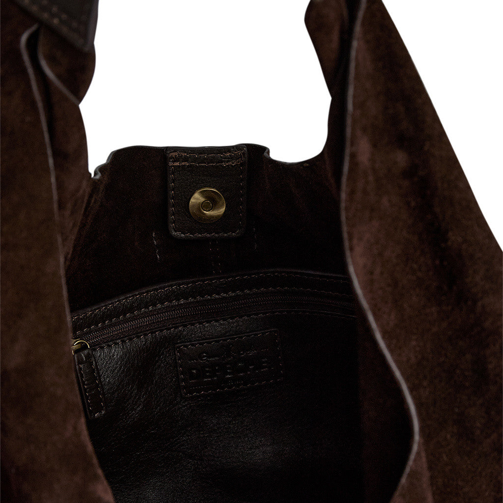DEPECHE Suede shopper Shoulderbag / Handbag 008 Chocolate