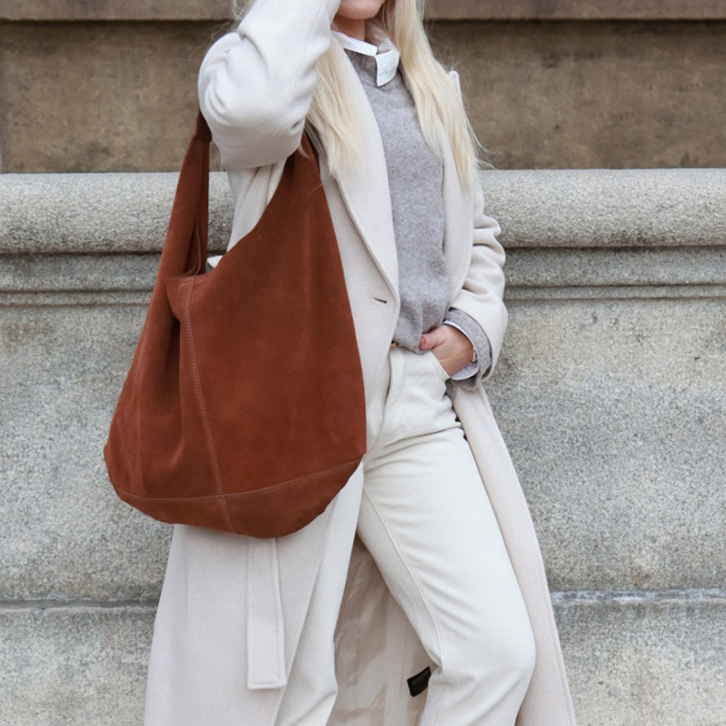 DEPECHE Suede shopper Shopper 014 Cognac