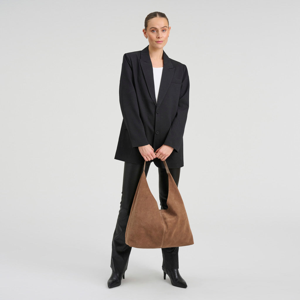 DEPECHE Suede shopper Shoulderbag / Handbag 011 Sand