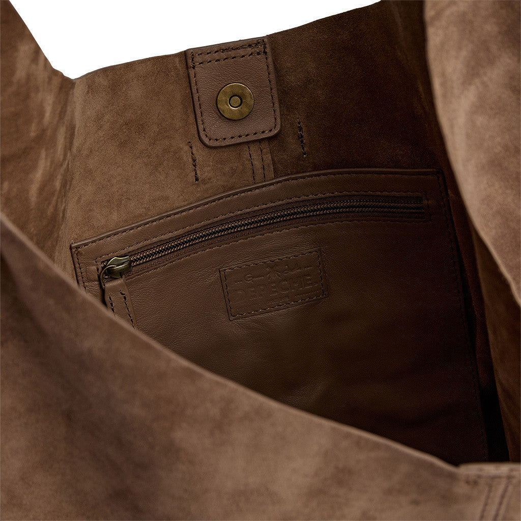DEPECHE Suede shopper Shoulderbag / Handbag 342 Dark Mud