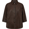 Depeche leather wear Tenna leather shirt Shirts 015 Brown