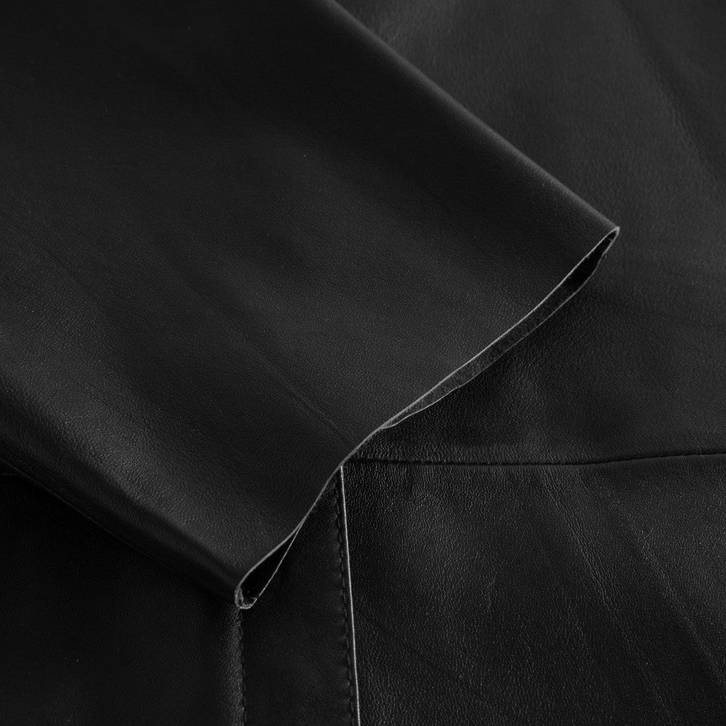 Depeche leather wear Tenna loose fitting leather shirt Tops 099 Black (Nero)
