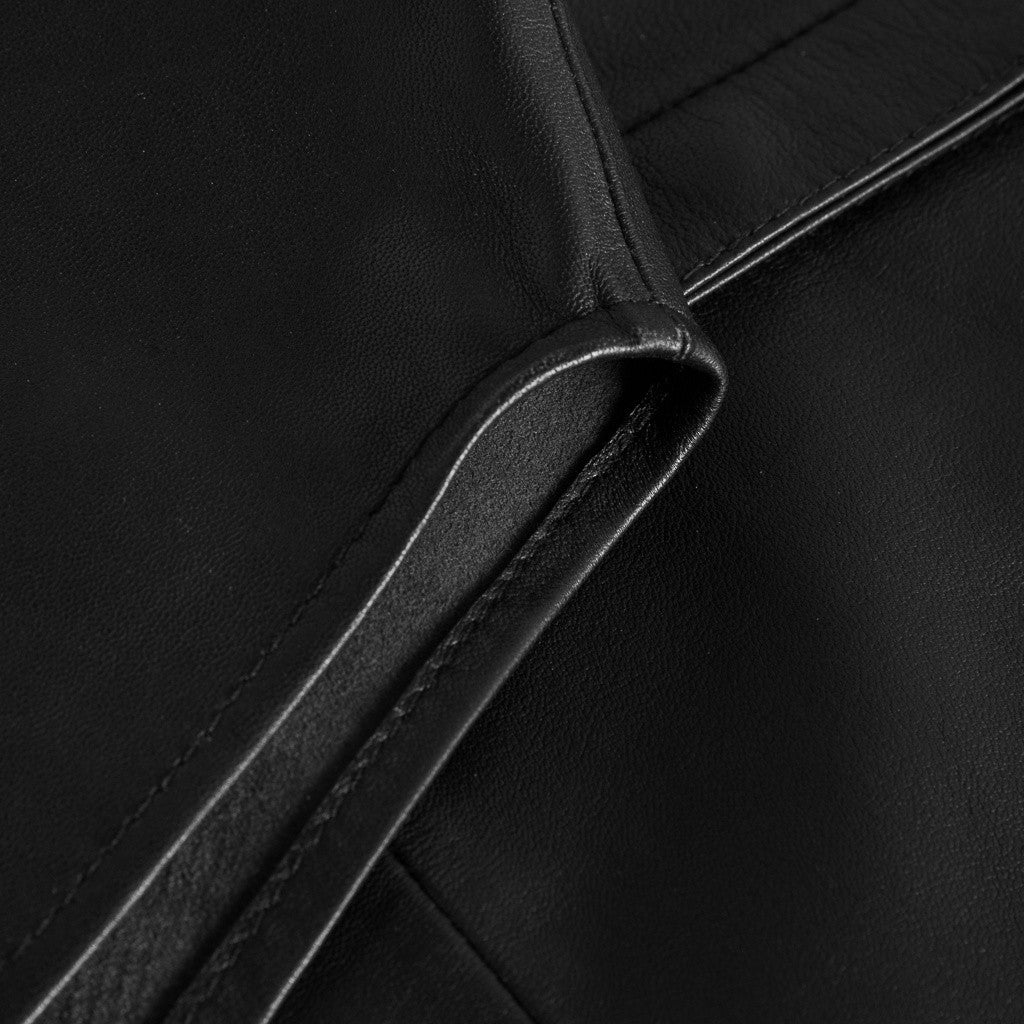 Depeche leather wear Tenna loose fitting leather shirt Tops 099 Black (Nero)