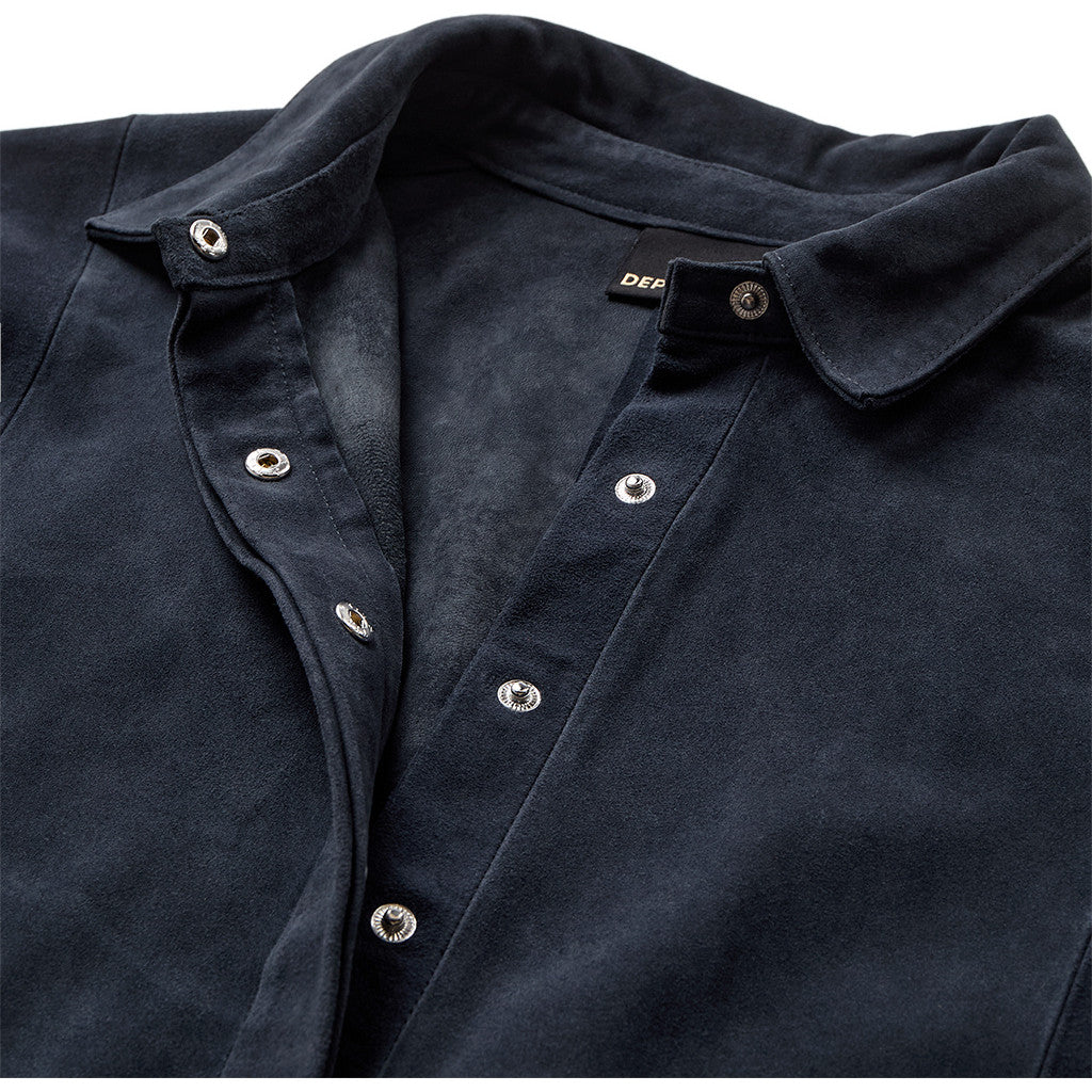 Depeche leather wear Tenna suede shirt Shirt 031 Ocean