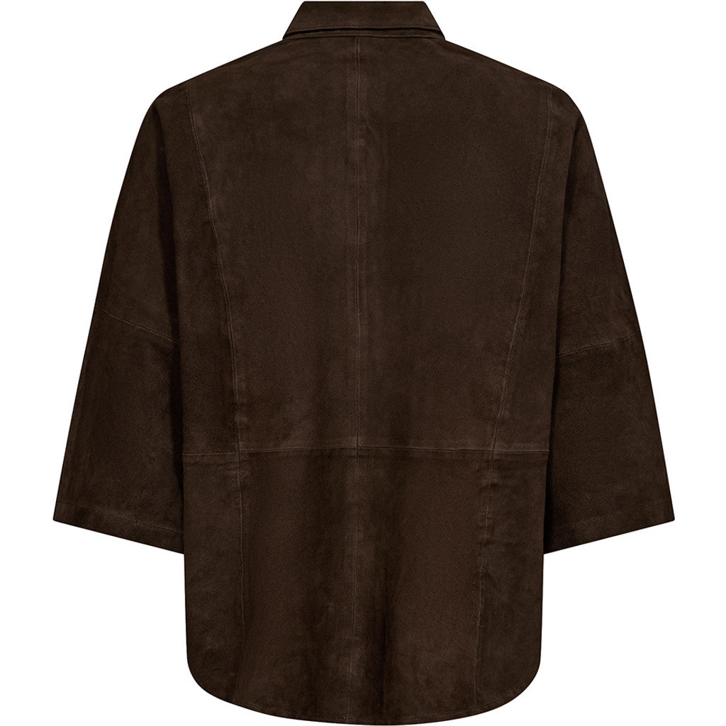 Depeche leather wear Tenna suede shirt Shirt 067 Dusty brown