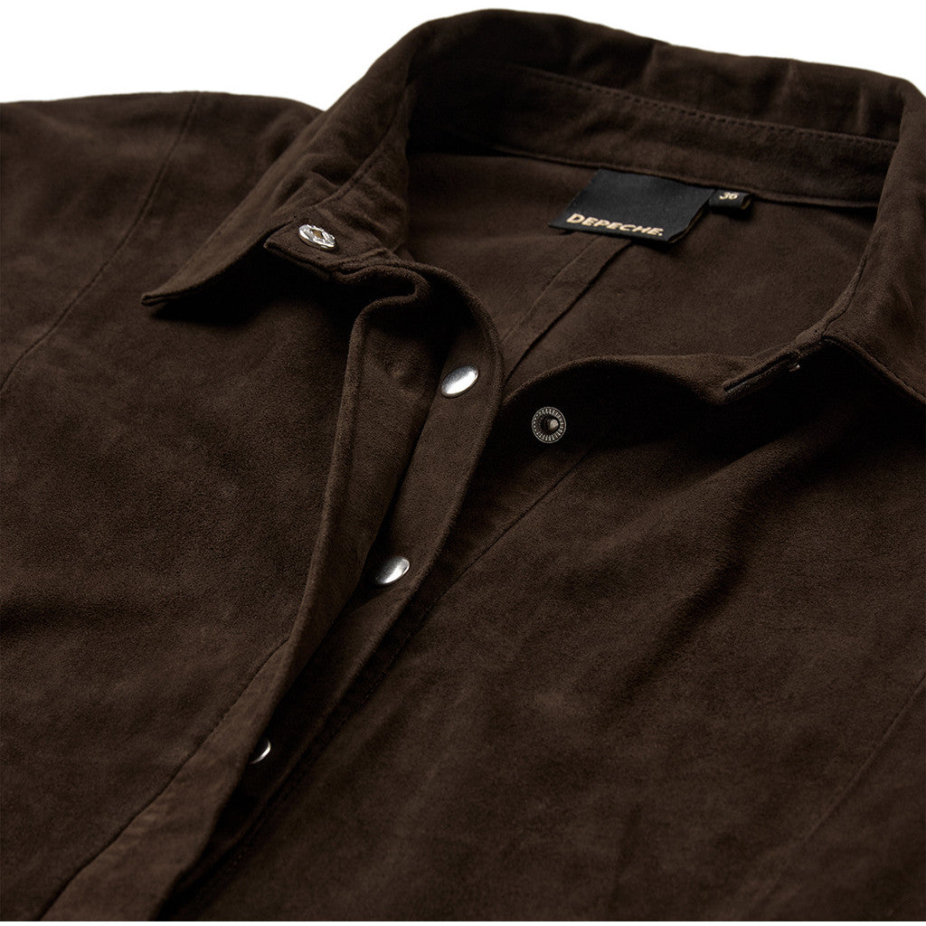 Depeche leather wear Tenna suede shirt Shirt 067 Dusty brown