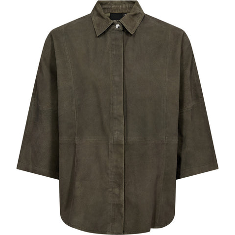 Depeche leather wear Tenna suede shirt Shirt 054 Khaki