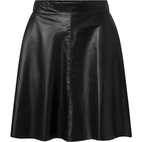 Stretch Emma skirt in soft and nice leather / 50606 - Black (Nero)