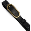 DEPECHE Timeless narrow belt in delicious leather quality Belts 154 Black/Brass