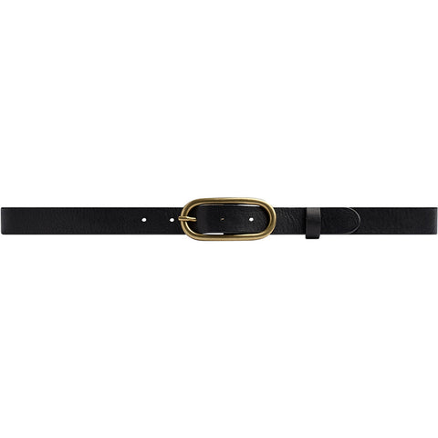 DEPECHE Timeless narrow belt in delicious leather quality Belts 154 Black/Brass
