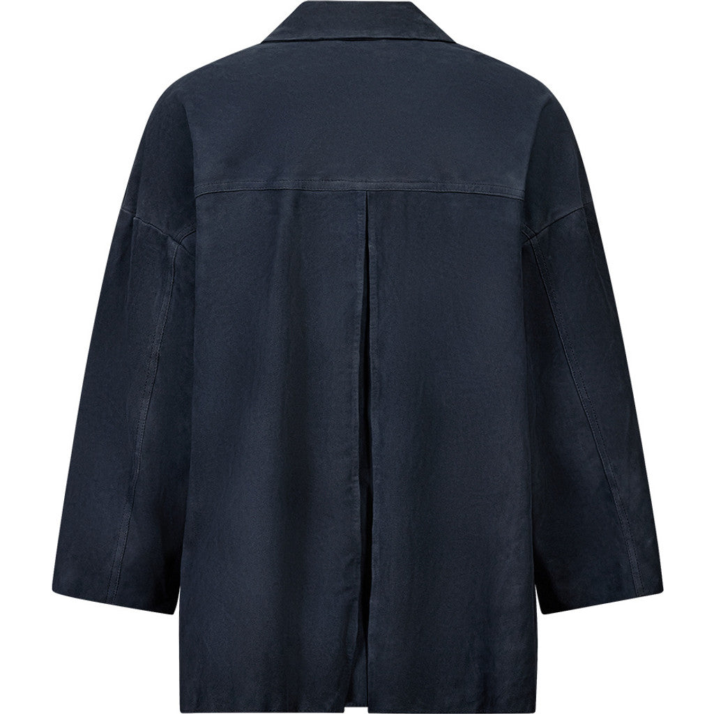 Depeche leather wear Tonja oversize suede shirt Shirt 031 Ocean