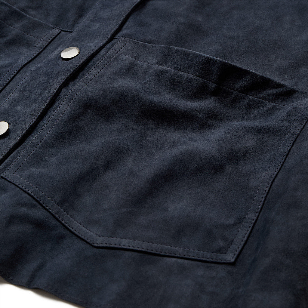 Depeche leather wear Tonja oversize suede shirt Shirt 031 Ocean