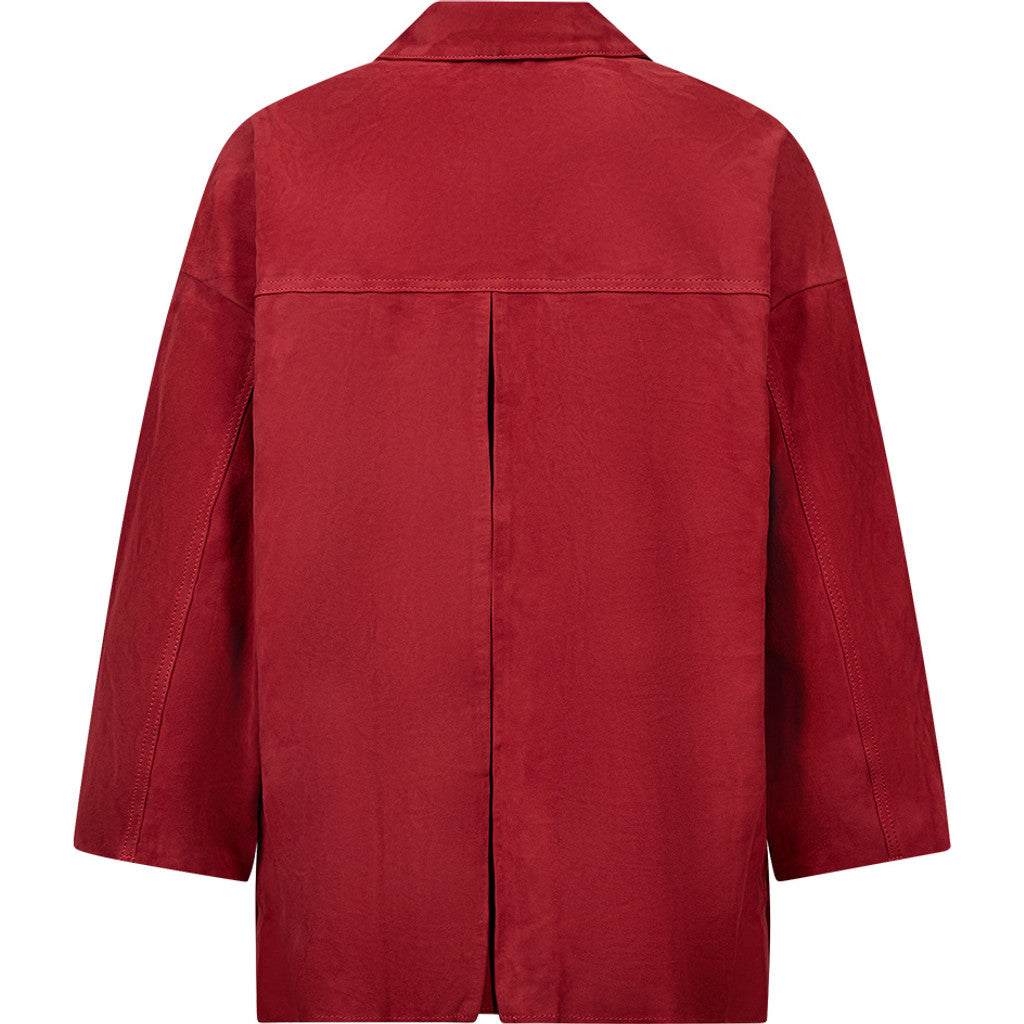 Depeche leather wear Tonja oversize suede shirt Shirt 043 Red