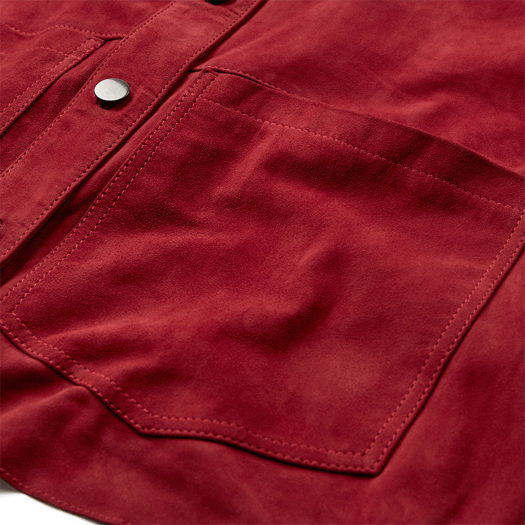 Depeche leather wear Tonja oversize suede shirt Shirt 043 Red