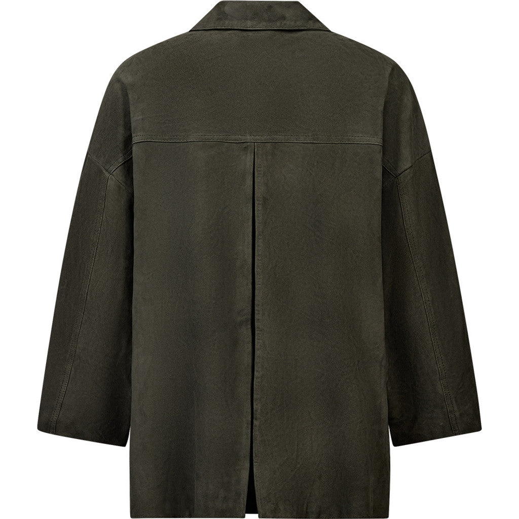 Depeche leather wear Tonja oversize suede shirt Shirt 335 Dark Khaki