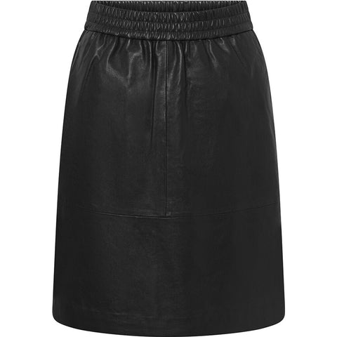 ElissaDEP Underknee Leather Skirt / 50906 - Black (Nero)