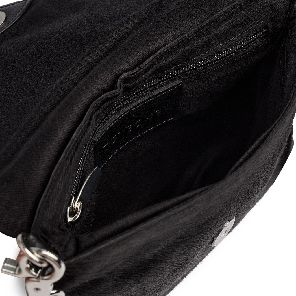 DEPECHE Hair-on leather clutch Clutch 095 Jet Black