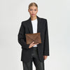 DEPECHE Hair-on leather clutch Clutch 184 Walnut