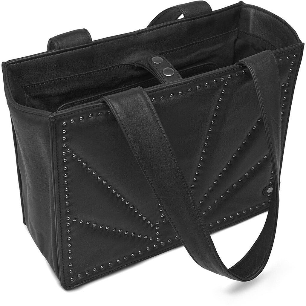 DEPECHE Trendy studded shoulderbag Shoulderbag / Handbag 227 Black / Gun Metal