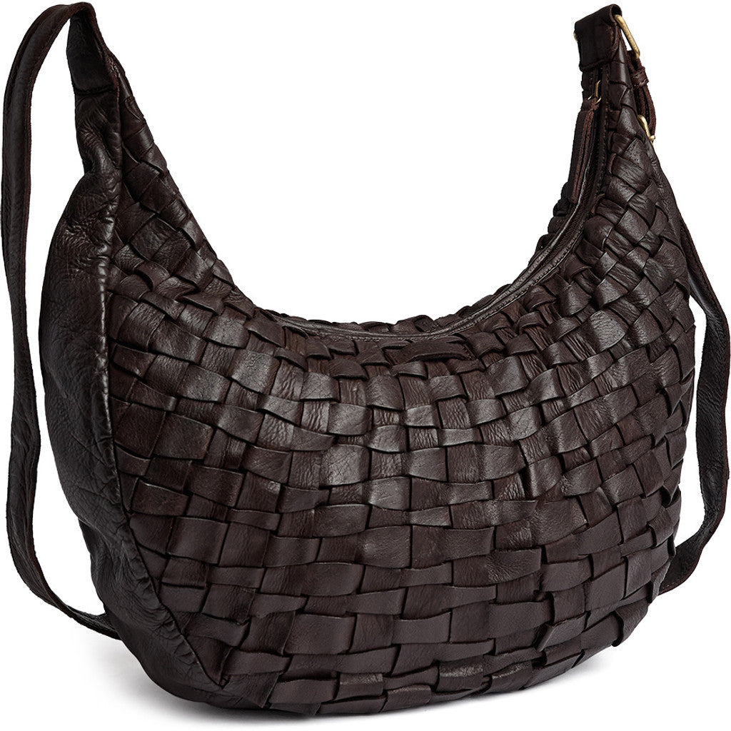 DEPECHE Warsaw handwoven leather shoulder bag Shoulderbag / Handbag 161 Dark brown
