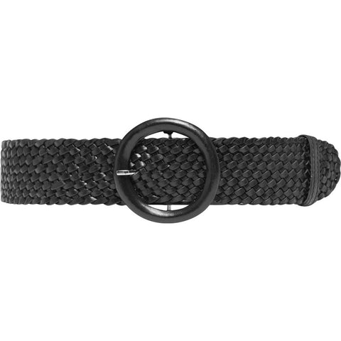 DEPECHE Wide braided leather belt Belts 099 Black (Nero)