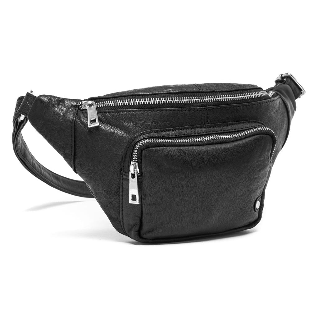 DEPECHE Classic must-have leather bumbag Bumbag 099 Black (Nero)