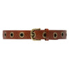 DEPECHE Cool jeans leather belt decorated with large eyelets Belts 014 Cognac