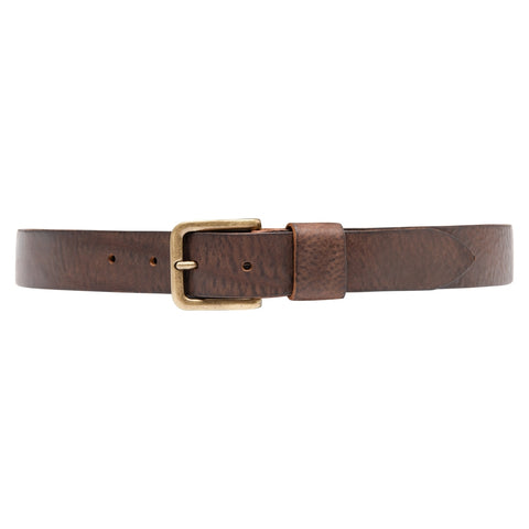 DEPECHE Timeless jeans belt in delicious leather quality Belts 179 Brown/Brass