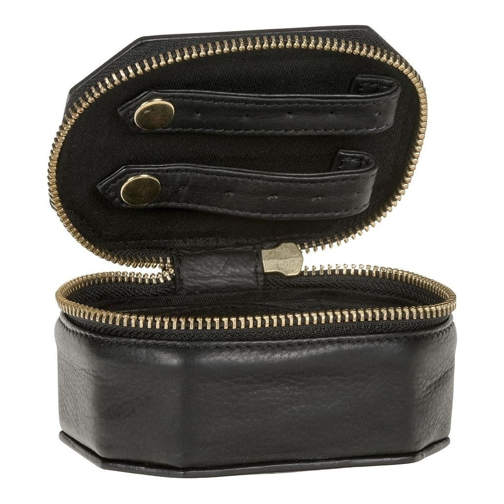 DEPECHE Medium jewellery box in leather Accessories 099 Black (Nero)
