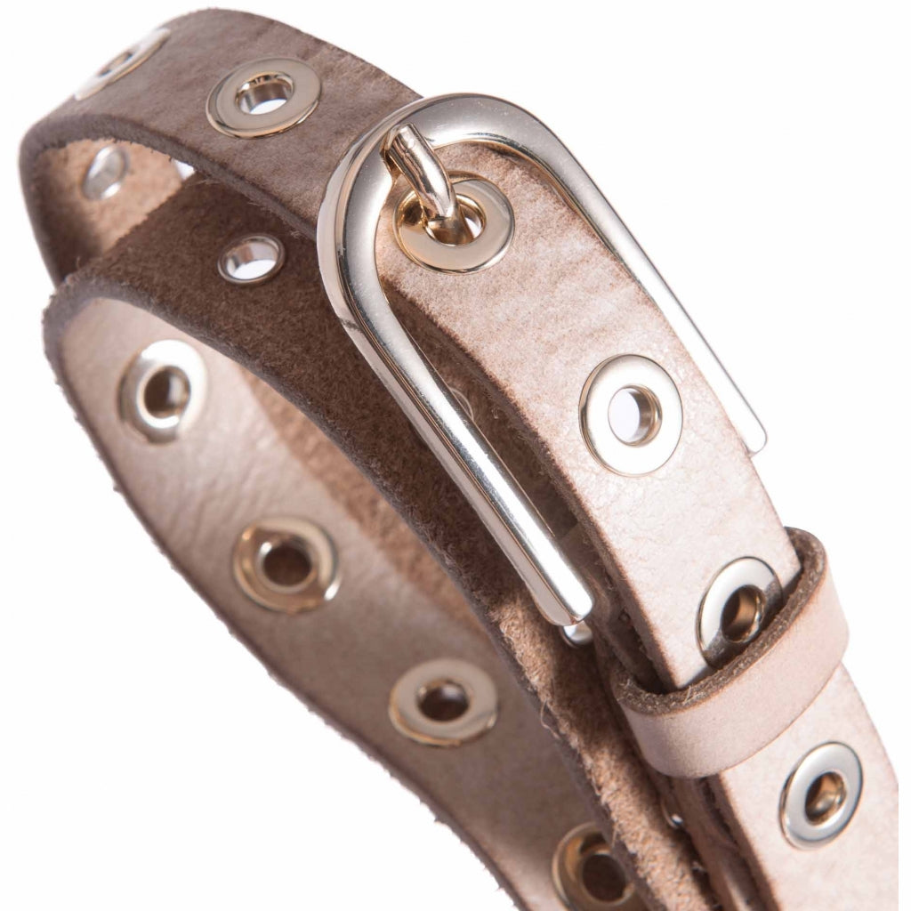 DEPECHE Cool narrow belt with details Belts 011 Sand