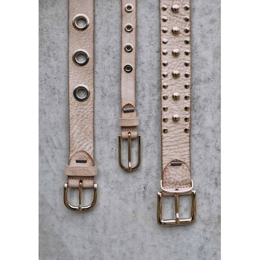 DEPECHE Cool narrow belt with details Belts 011 Sand