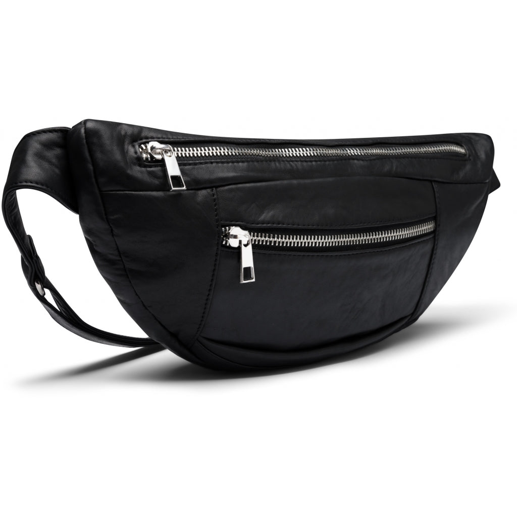 DEPECHE Oversize leather bumbag in high and soft quality Bumbag 099 Black (Nero)
