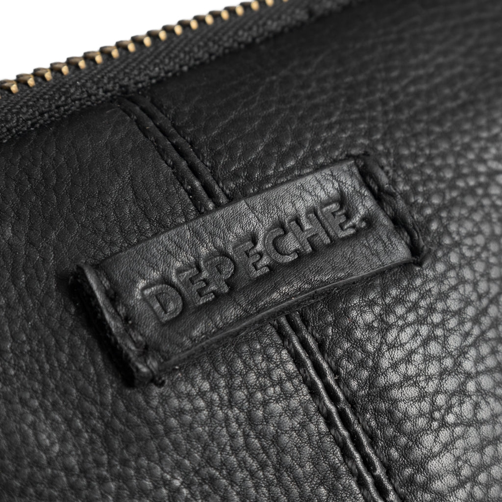 DEPECHE Small leather clutch in classic design Small bag / Clutch 099 Black (Nero)