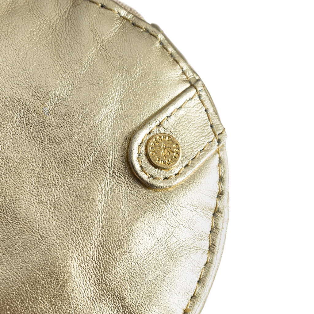 DEPECHE Small round leather purse en metallic look Purse / Credit card holder 206 Gold Metallic