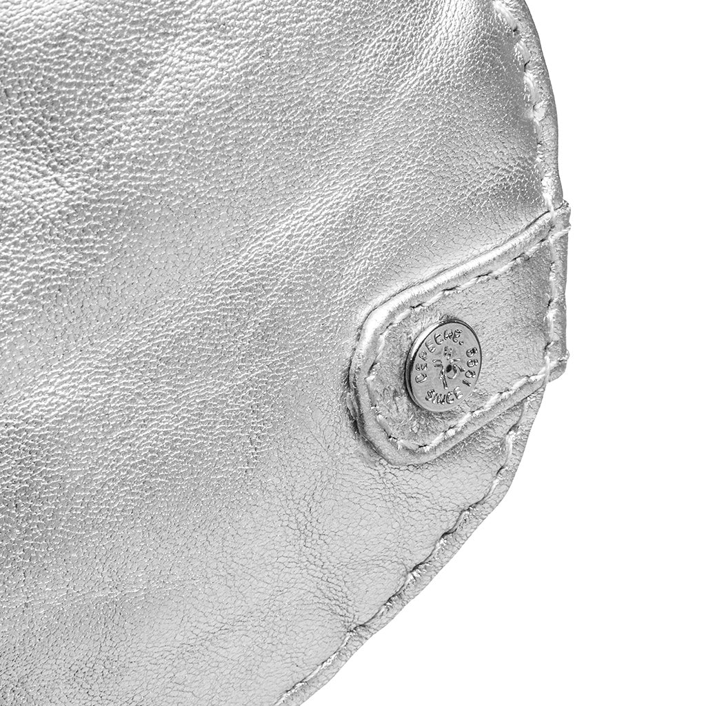 DEPECHE Small round leather purse en metallic look Purse / Credit card holder 207 Silver Metallic