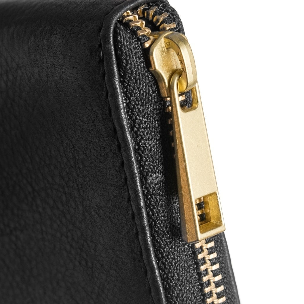 DEPECHE Small simple wallet in soft leather Purse / Credit card holder 099 Black (Nero)